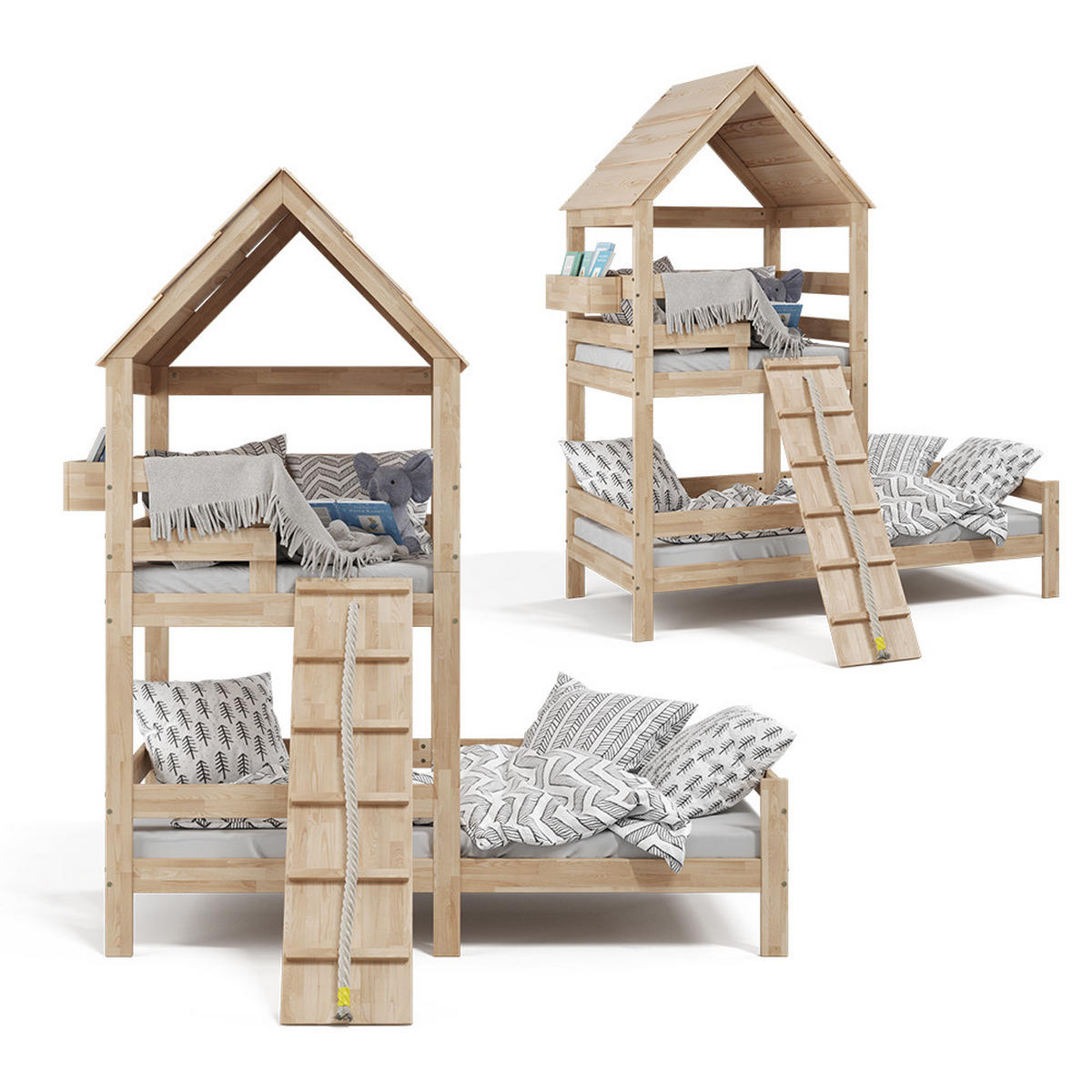 DOMÁCA POSTEĽ Teddy Hnedá - prírodná farba, drevo (90/200cm) - VitaliSpa
