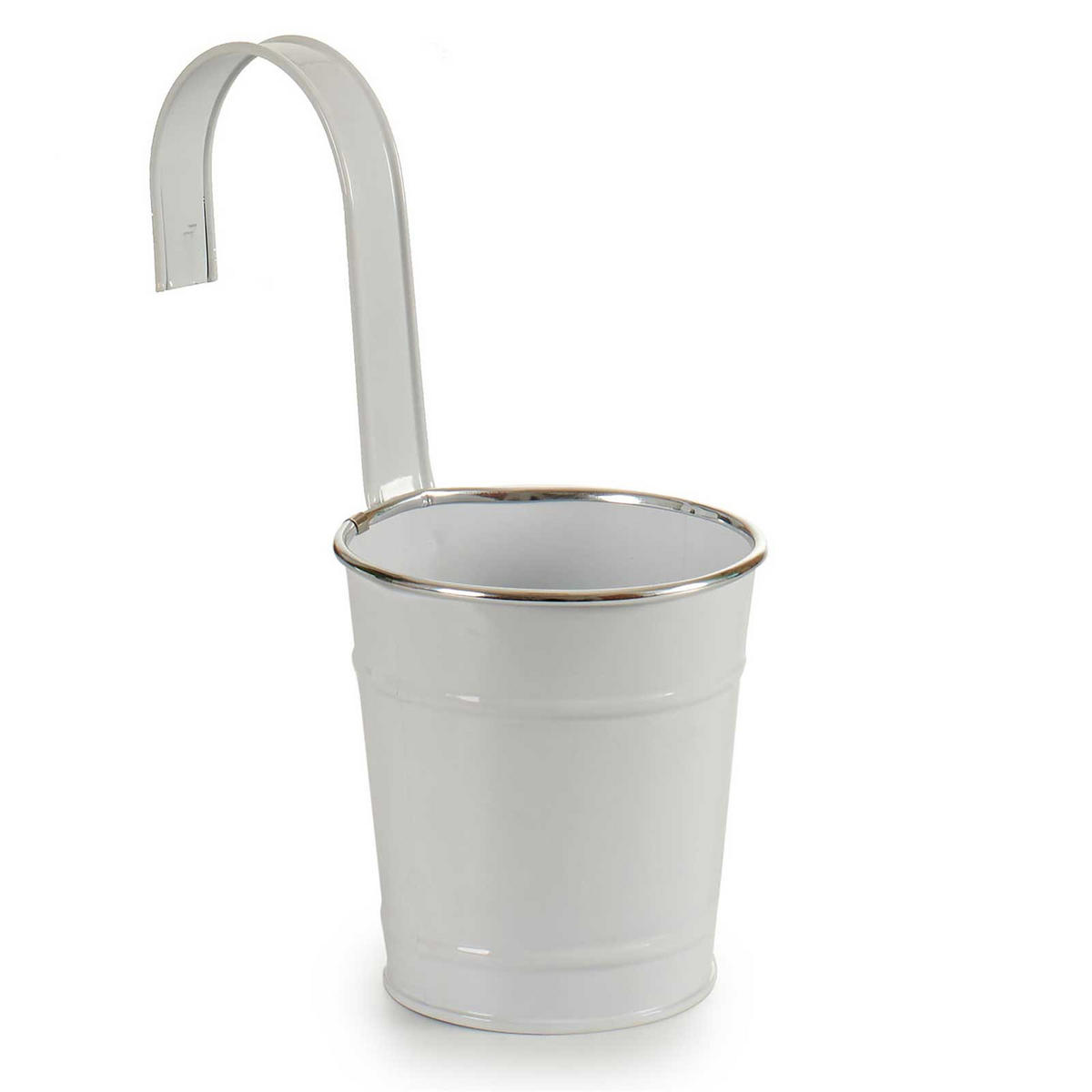 BLUMENTOPF Zinkeimer Weiß Ø 13 cm - Weiß, Metall (24/27/13.3cm)