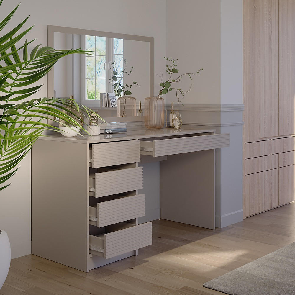 Thumbnail - Vicco Schreibtisch, Kaschmir, Holzwerkstoff, 5 Fächer, 5 Schubladen, Rechteckig, 120x75x55 cm, Arbeitszimmer, Schreibtis...