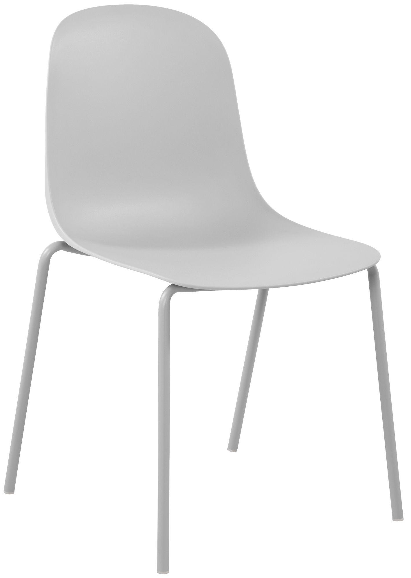 STAPELSTUHL Kunststoff Hellgrau - Hellgrau, Kunststoff/Metall (51/85/55cm) - CLP
