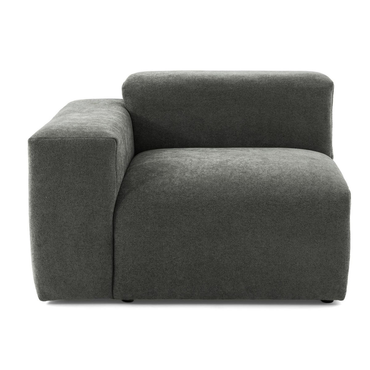 3-SITZER modulares Sofa HEAVEN SET 1 Rechts, Breite 255 cm Webstoff Dunkelgrau - Dunkelgrau/Schwarz, Holz/Kunststoff (102/71/255cm) - Muffo