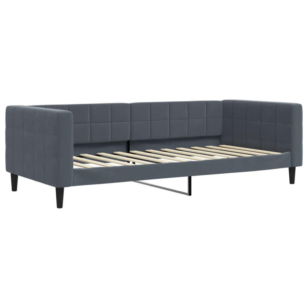 TAGESBETT Dunkelgrau 100/200 Cm Samt - Grau, Textil (100/200cm) - vidaXL