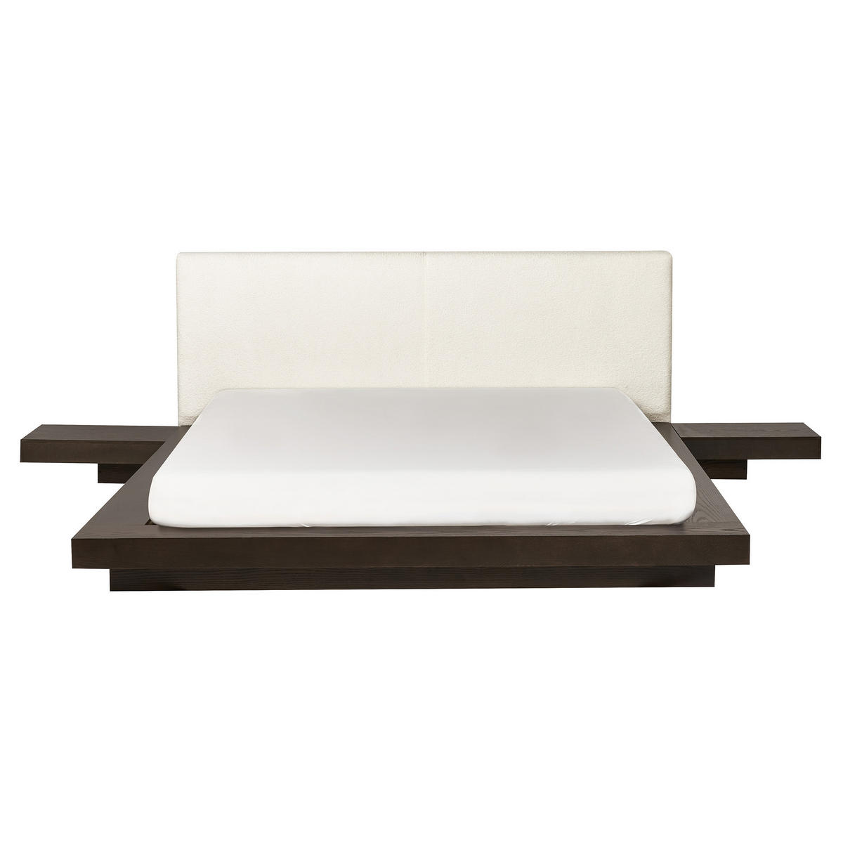 BETT mit Lattenrost 160/200 cm MDF-Platte Dunkelbraun Zen - Dunkelbraun, Holz (160/200cm) - Beliani