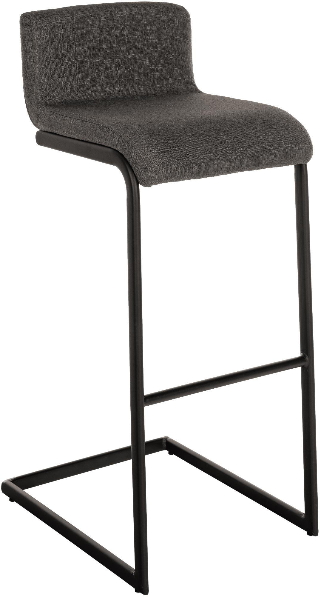 BARHOCKER Stoff Dunkelgrau - Dunkelgrau/Schwarz, Textil/Metall (40/96/50cm) - CLP