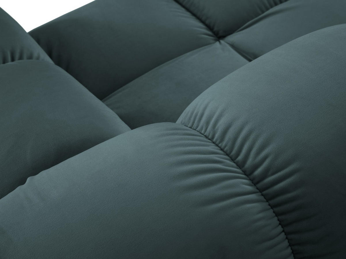 MODULARES-SOFA Bellis aus Samt petrol 3 Sitzplätze - Petrol, Textil (188/63/188cm) - Micadoni