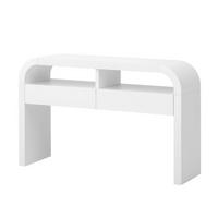 KONSOLENTISCH 120×35,5×76,5 cm aus MDF mit geschwungenen Rundkanten, weiß - Weiß, Holzwerkstoff (120/35.5/76.5cm) - Luhomfu