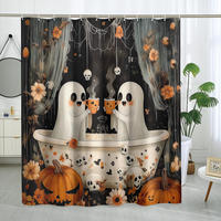 DUSCHVORHANG Halloween 180 x 220 cm Polyester wasserdicht waschbar mit Haken Badezimmer - Multicolor, Textil (180/220cm) - MCBOSON