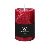 STUMPENKERZE Rustik Marble Style Bordeaux 100 x Ø 68 mm, 1 Stück - Bordeaux, Paraffin (10cm) - Wiedemann Kerzen