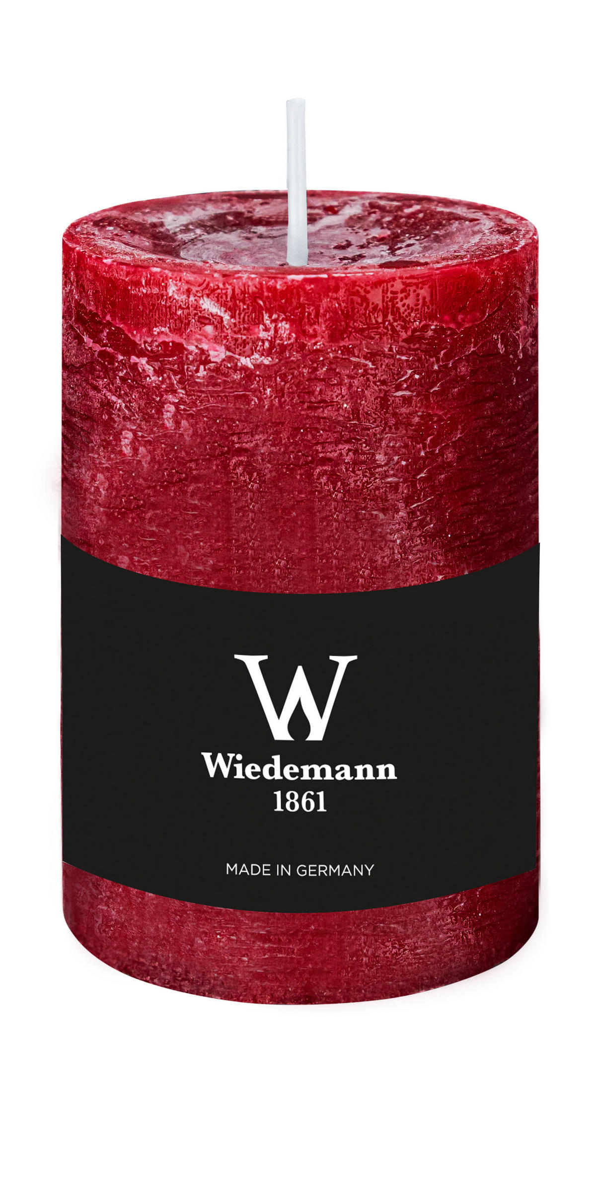 STUMPENKERZE Rustik Marble Style Bordeaux 100 x Ø 68 mm, 1 Stück - Bordeaux, Paraffin (10cm) - Wiedemann Kerzen