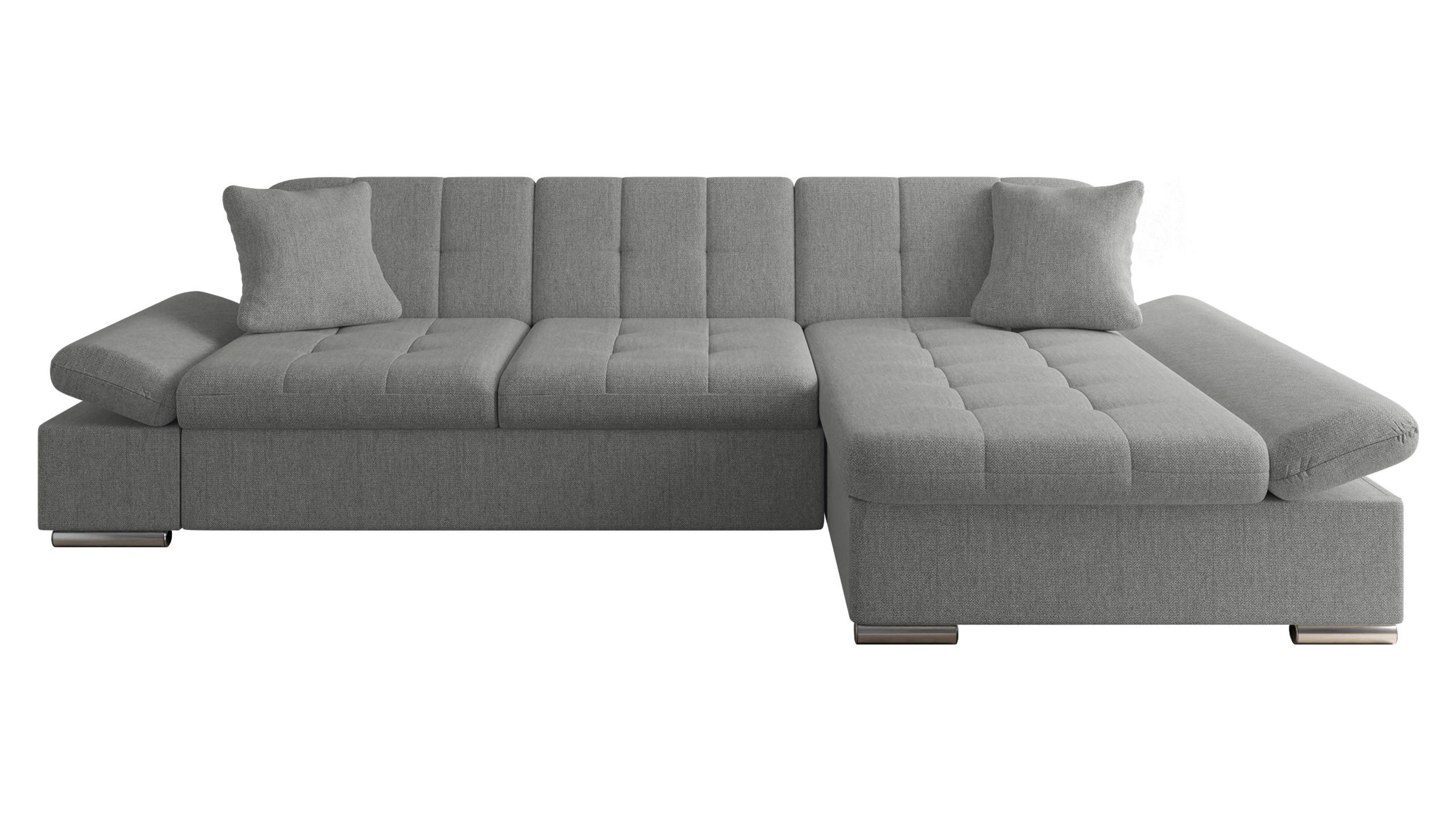 ECKSOFA Malwi, Seite: Rechts - Alufarben, Holz/Textil (278/161cm) - MIRJAN24