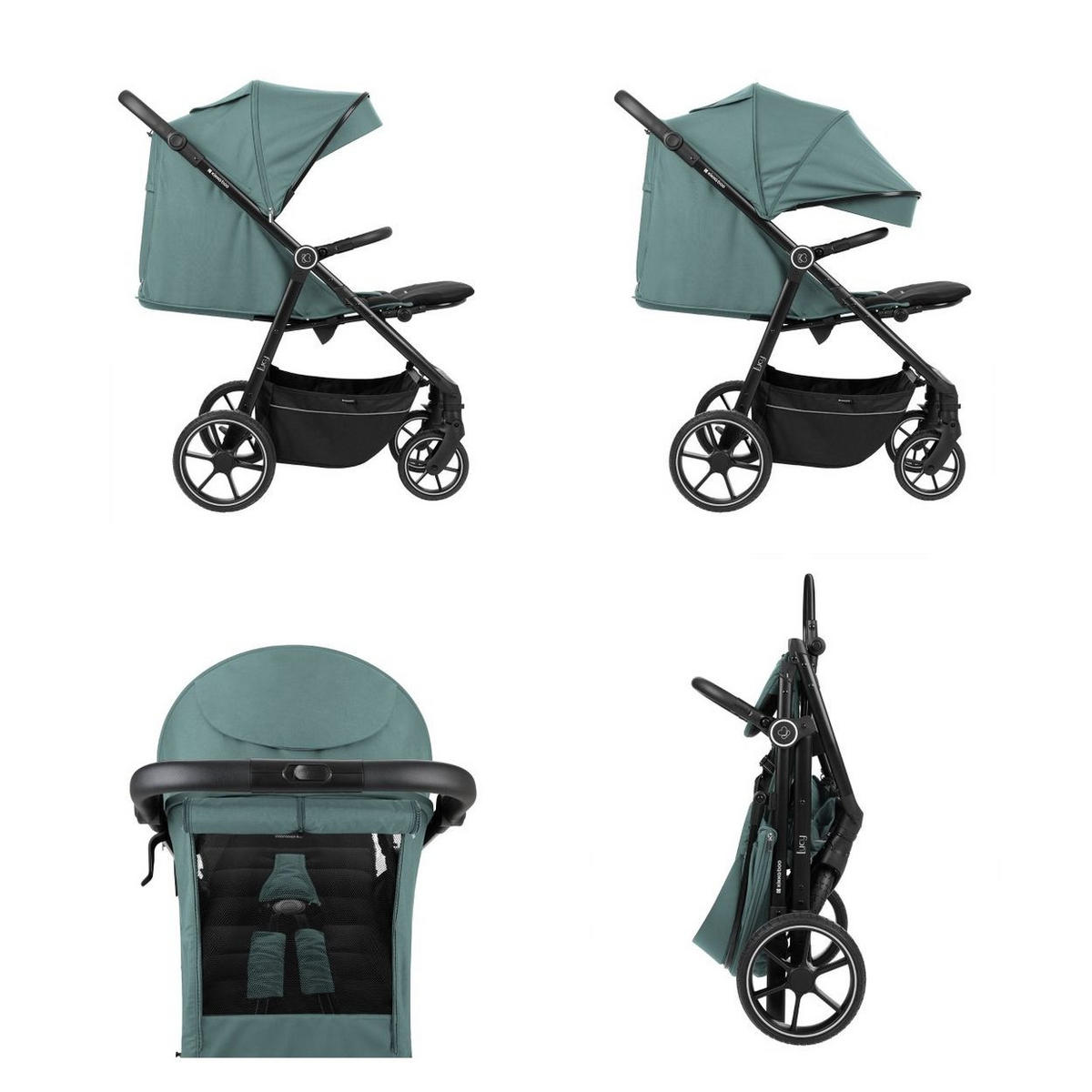 BUGGY Lucy Gurt grün Rückenlehne verstellbar Federung Hinterradbremse - Grün, Metall (74/54/104cm) - Kikka boo