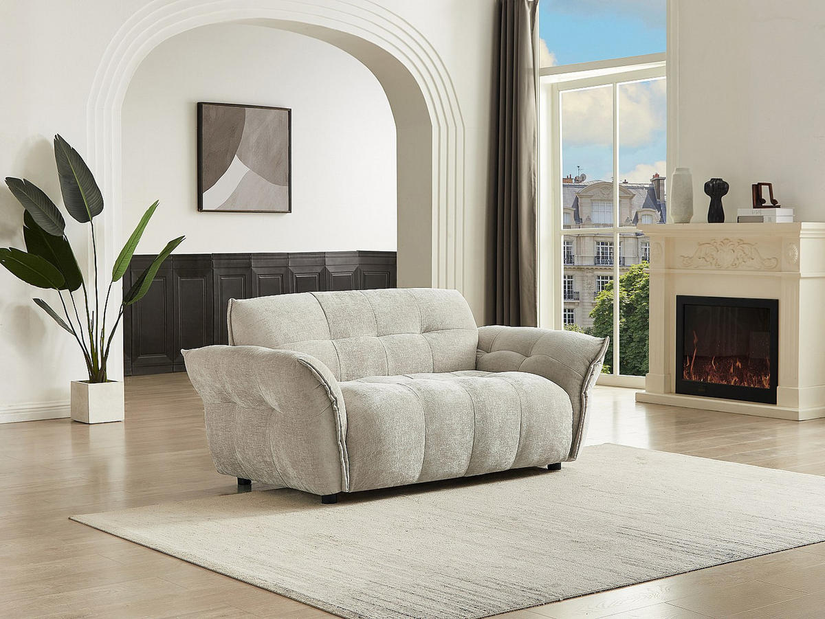 SOFA - 2 Personen - stoff - beige Napizo - Beige, Holz/Textil (170/79/89cm) - Vente-Unique