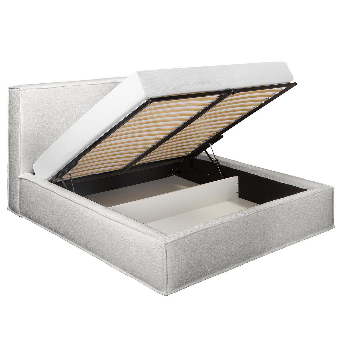 POLSTERBETT - Hellgrau, Textil (160/200cm) - home24