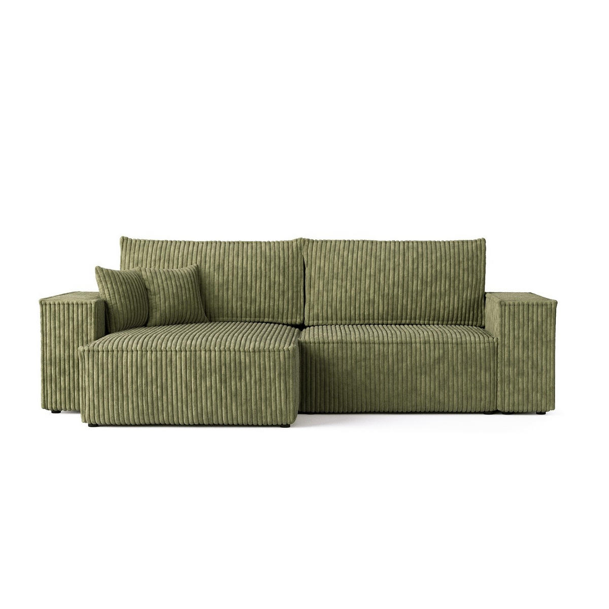 ROHOVÁ SEDAČKA CAVO, textil, Zelená - černá/zelená barva, dřevo/kompozitní dřevo (255/148cm) - AltaBeds