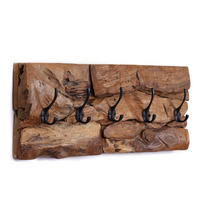 WANDGARDEROBE Mara 50 5 Haken, Treibholz naturfarben - Naturfarben, Holz (50/20/7cm) - CREEDWOOD