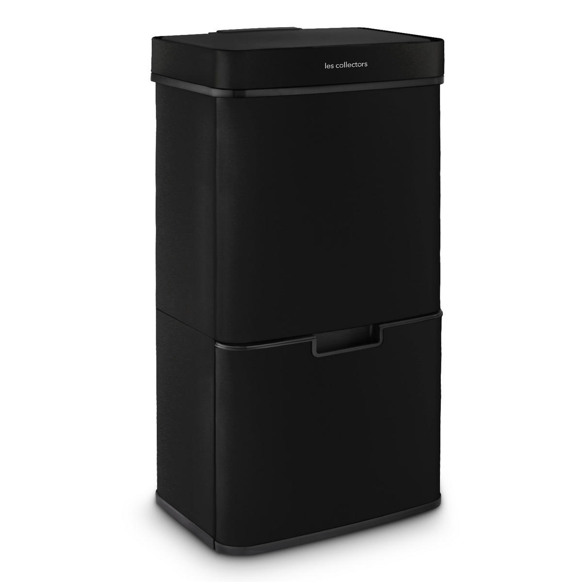 RECYCLINGMÜLLEIMER 69L, 2 x 11L 1 x 47L Behälter black edition N°1015 - Schwarz, Metall (42/83/31cm) - Les Collectors