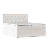 BOXBETT Maestro Weiß 180/200 cm mit Taschenmatratze und Topper - Schwarz/Weiß, Holz/Holzwerkstoff (180/200cm) - Maison de Reve