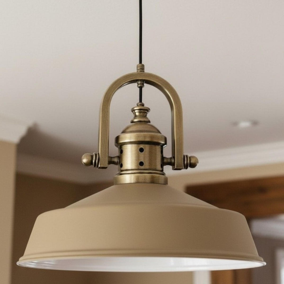 PENDELLEUCHTE Asletl 40/30 cm - Beige, Metall (30/40/32cm) - Bamyum