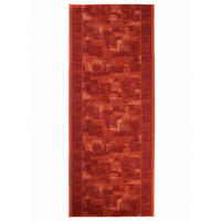 TEPPICHLÄUFER Anti-Rutsch Dunkelorange Rot rutschfest Gummiunterlage 67/100 cm - Rot/Dunkelorange, Textil (67/100cm) - Tapiso