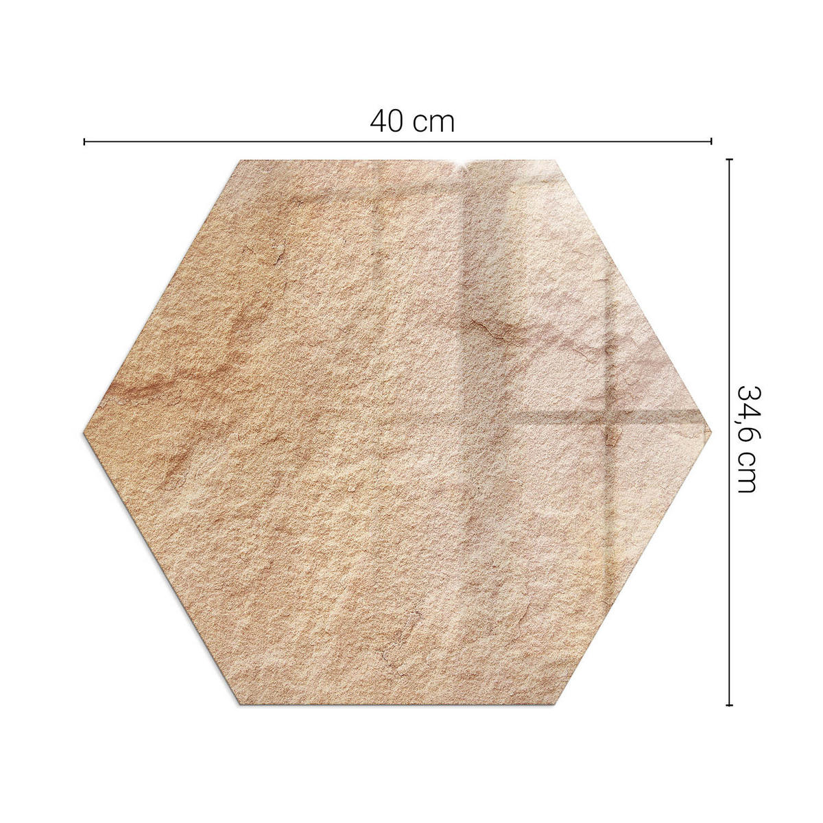 GLASPLATTE für Kamin h40 cm Beige - Beige, Glas (40/40/0.4cm) - ArtPrintCave