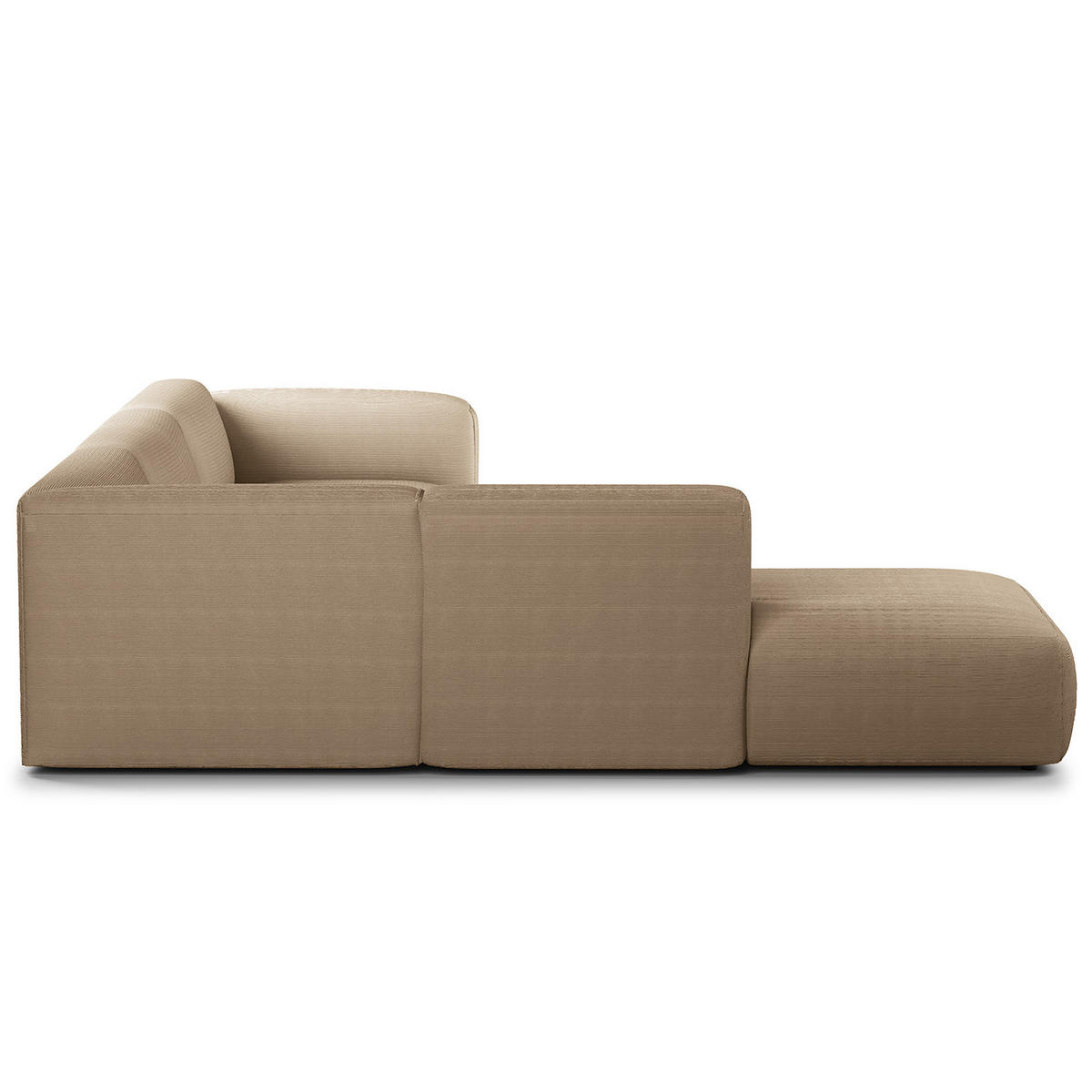3-SITZER ECKSOFA mit Recamiere - Taupe/Schwarz, Kunststoff/Textil (295/231cm) - home24