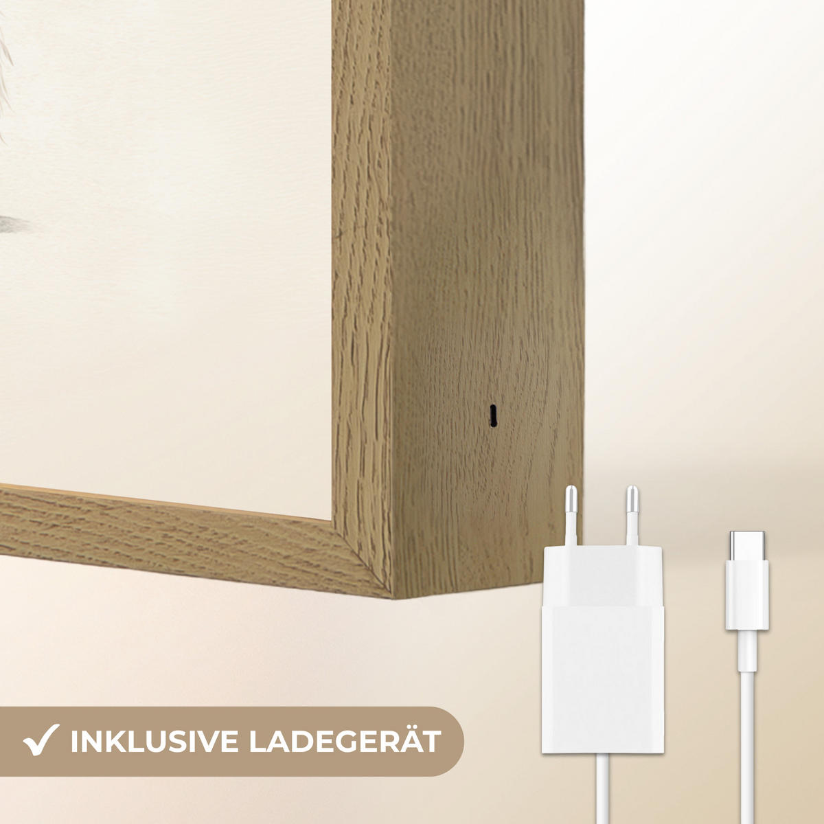 NÁSTĚNNÁ LAMPA S AKUMULÁTOREM Králík - Klobouk - Uši - béžový 30x40 cm - krémová, kompozitní dřevo (30/40/8cm) - OnlyWow