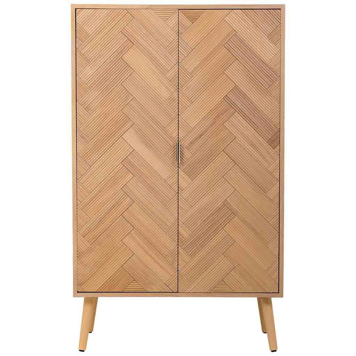 HIGHBOARD aus Holz mit 2 braunen Türen 76x42x125 cm - Braun, Holz (76/125/42cm) - Wanderlust