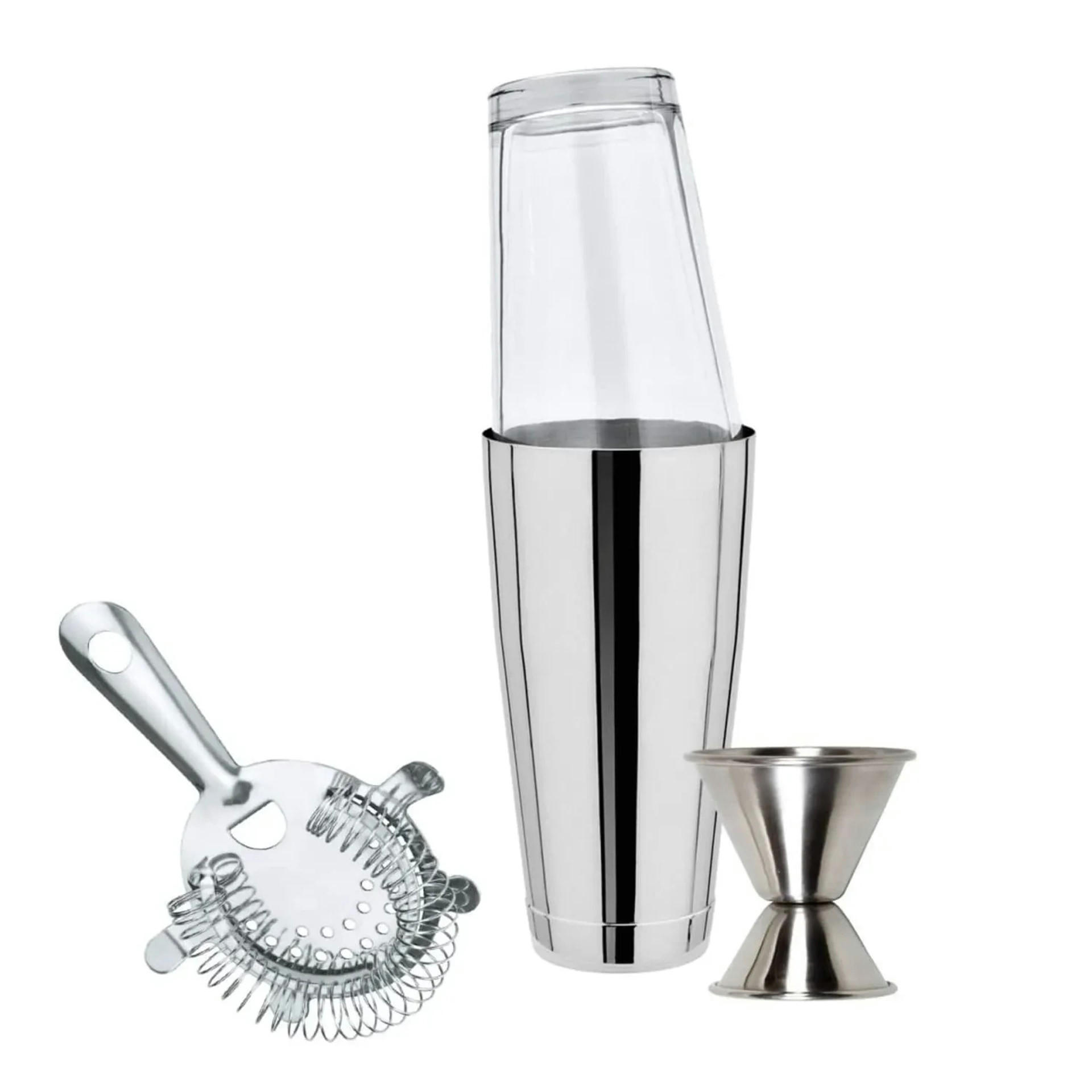 СOCKTAIL Set - Boston Shaker - Edelstahlfarben, Metall (1/1/1cm) - ich-zapfe