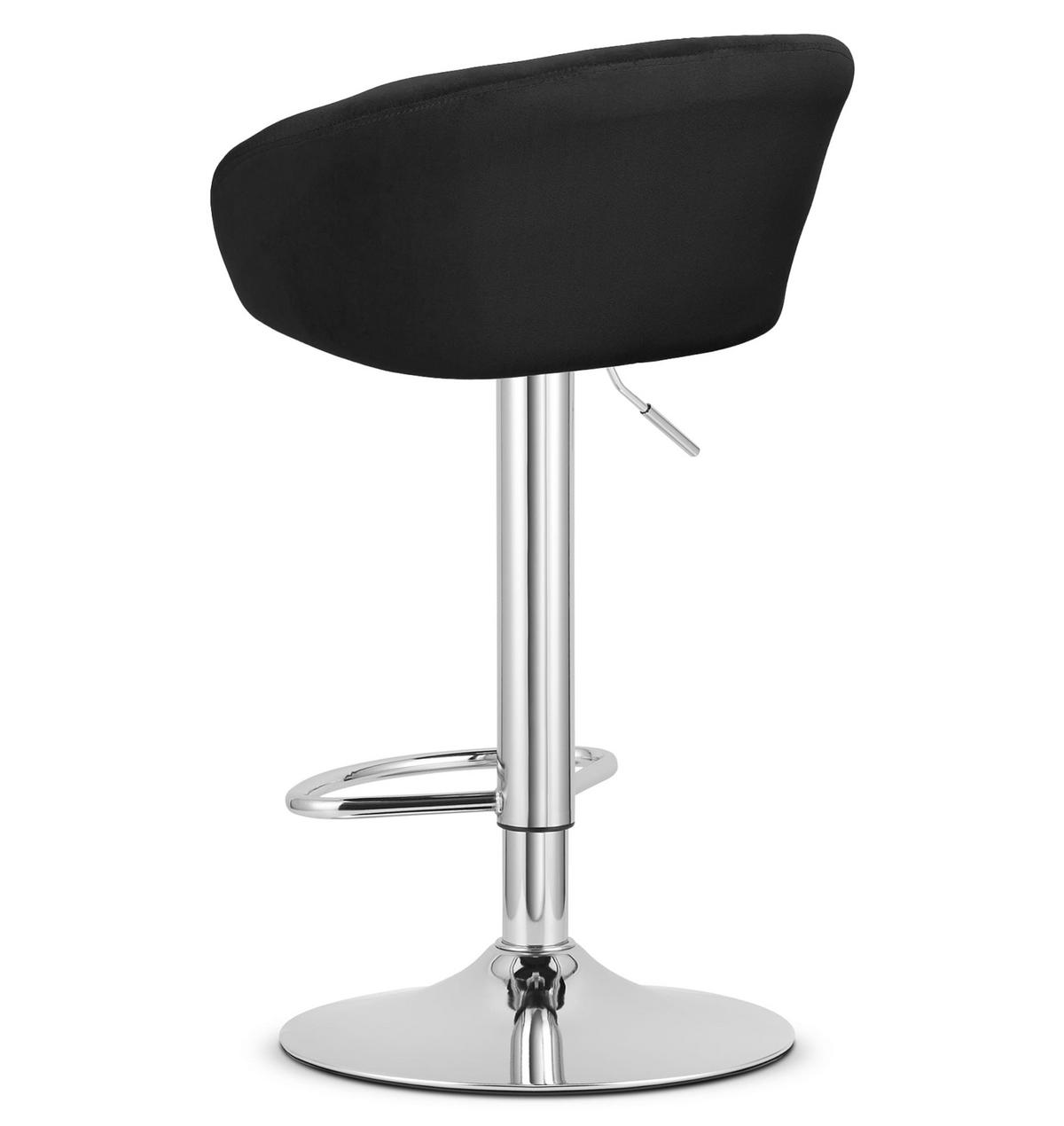 BARHOCKER EAST schwarzer Sitz, Chrombasis - Schwarz, Textil (53/103/46cm) - Valora