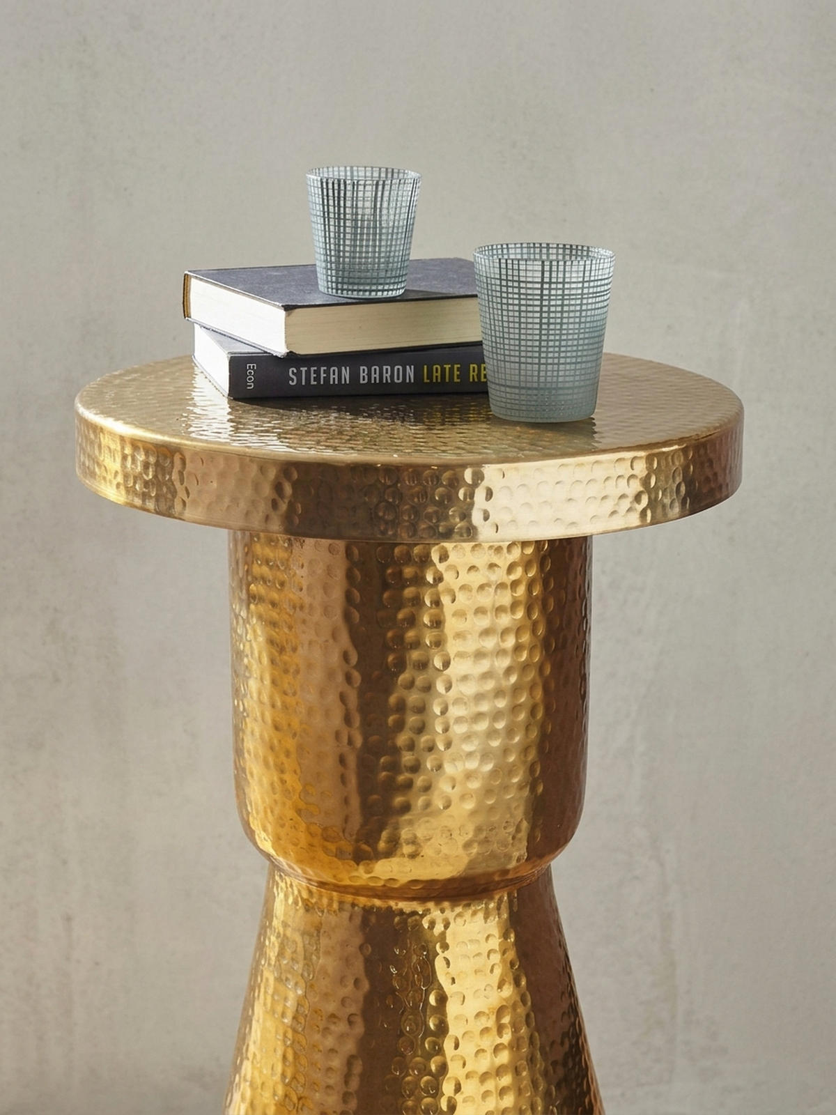 BEISTELLTISCH Aluminium Hammerschlag Orientalisch ENNS, Gold 43x43x59 cm - Goldfarben, Metall (43/43/59cm) - KADIMA DESIGN