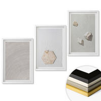 WANDBILDER 3er-Set - 40x60 cm Weißer Rahmen - Leichte Boho-Sandtexturen - Weiß, Kunststoff (40/60cm) - ArtPrintCave