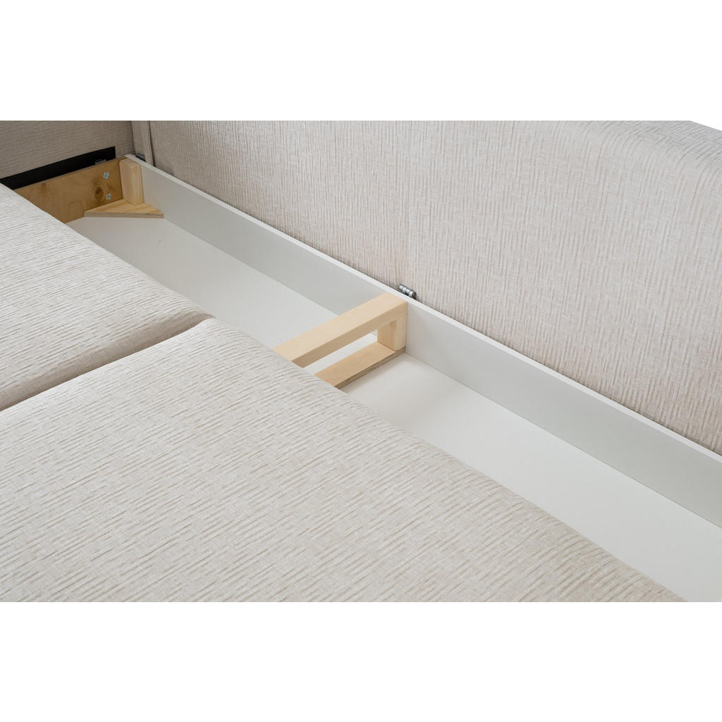 Thumbnail - Masseno Bettsofa, Beige, Holz, 3-Sitzer, 240x90x108 cm, Wohnzimmer, Sofas & Couches, Schlafsofas