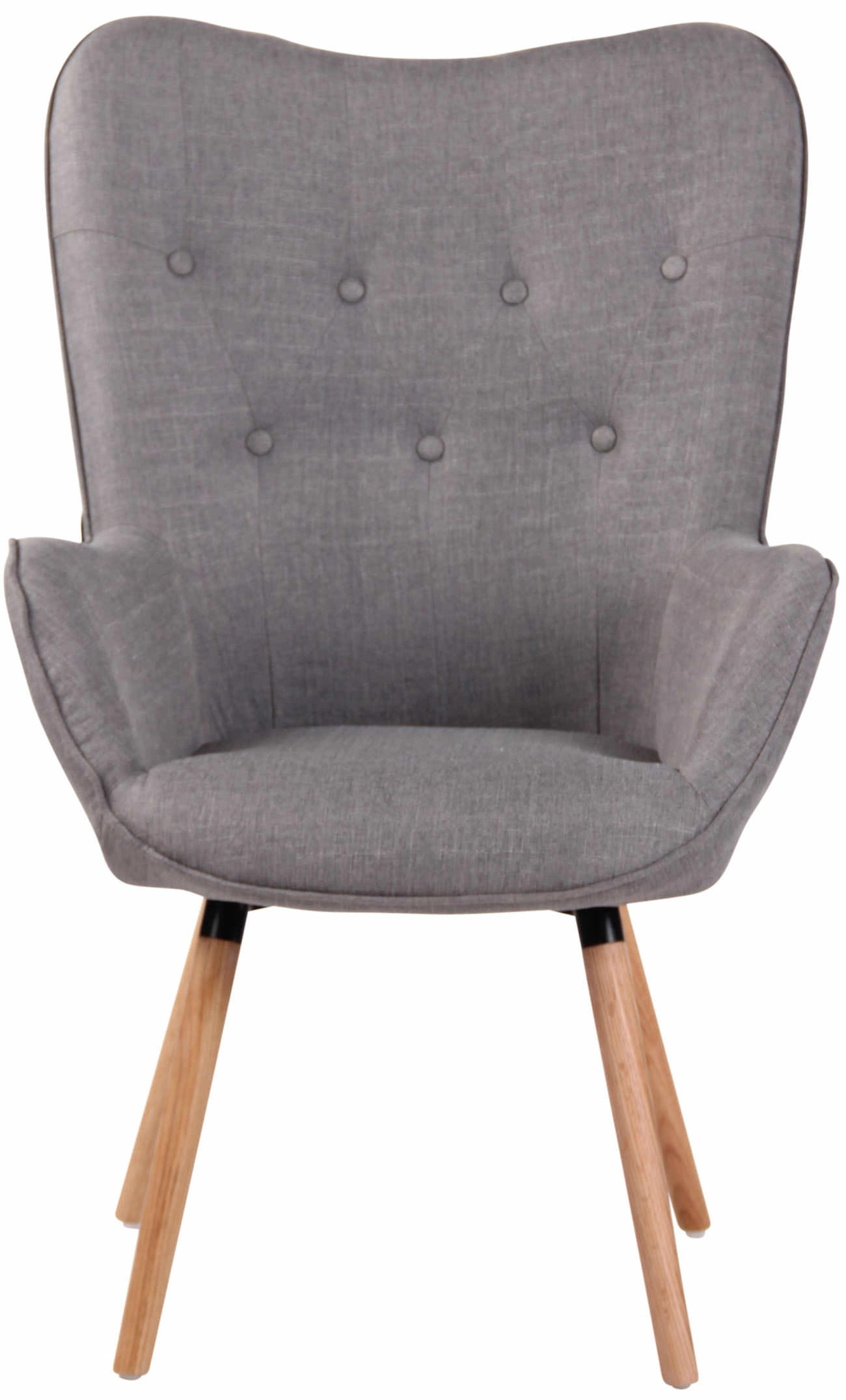 SESSEL Stoff grau - Eukalyptusholzfarben/Grau, Holz/Textil (69/108/73cm) - CLP