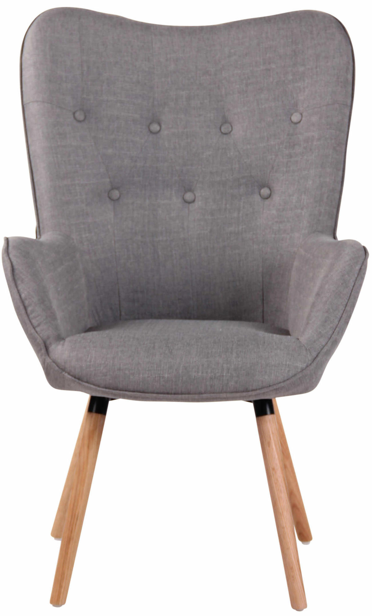 SESSEL Stoff grau - Eukalyptusholzfarben/Grau, Holz/Textil (69/108/73cm) - CLP