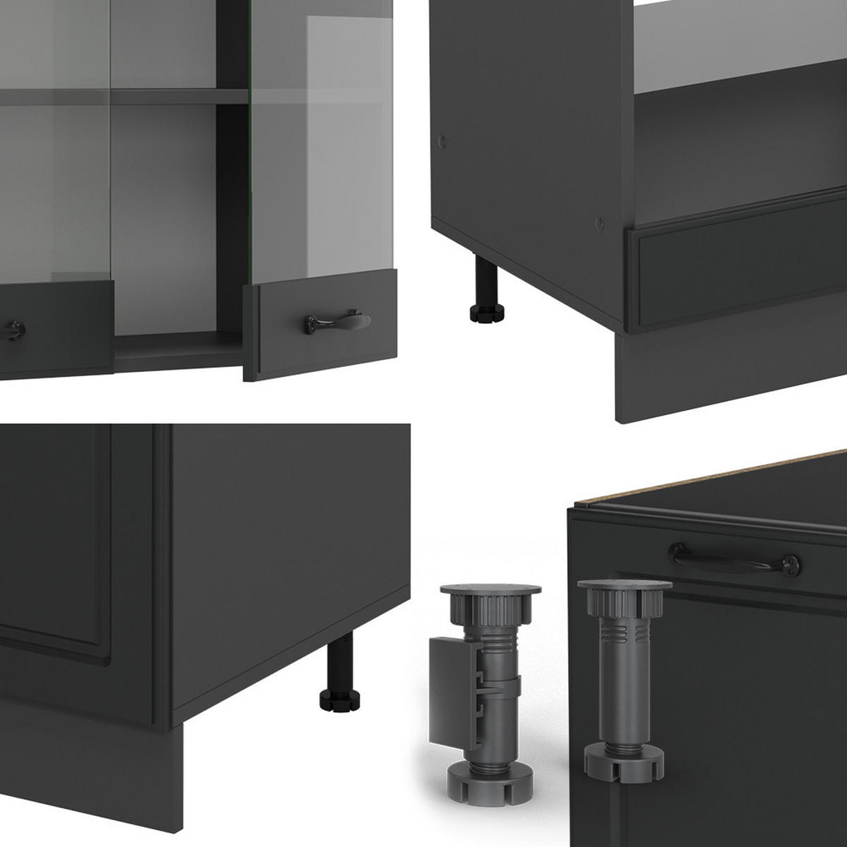 Anthrazit, Holzwerkstoff (287/81.6/60cm) - Vicco