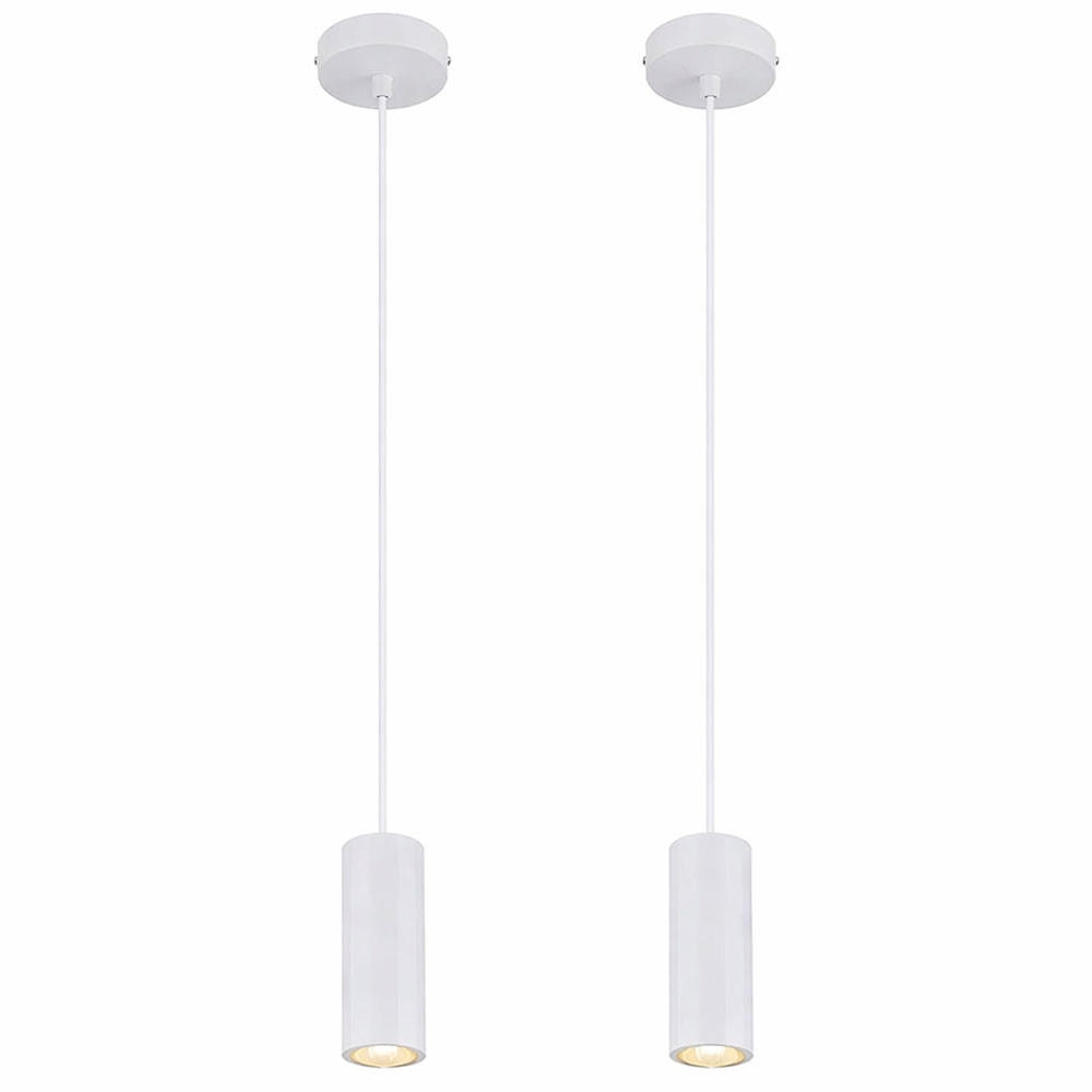 HÄNGELEUCHTE Metall Weiß James 2er Set - Weiß, Metall (10/10/120cm) - Globo Lighting