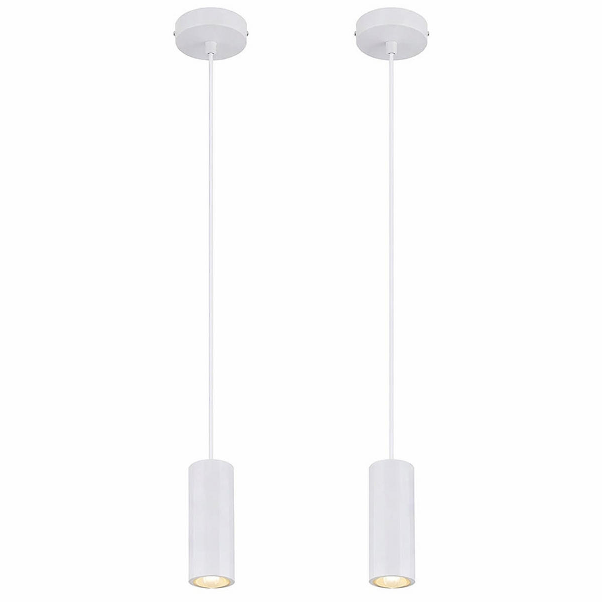 HÄNGELEUCHTE Metall Weiß James 2er Set - Weiß, Metall (10/10/120cm) - Globo Lighting