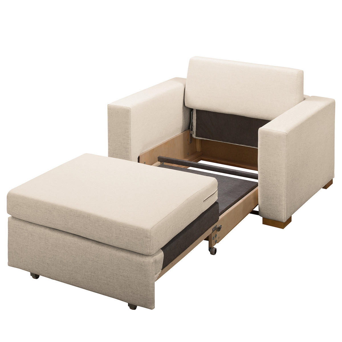 SCHLAFSESSEL - Kaschmir/Silberfarben, Textil (110/90/90cm) - home24