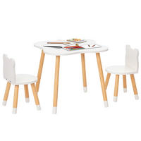KINDERSITZGRUPPE DE-17500 Skandinavisches Design mit Bärenmotiv Weiß - Weiß, Holzwerkstoff (56/50/56cm) - ComfortXL