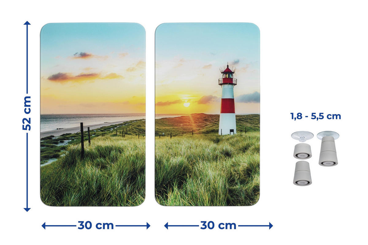 HERDABDECKPLATTEN Glas Lighthouse 52/30/1,8 cm - Multicolor, Glas (30/1.8/52cm) - Maximex