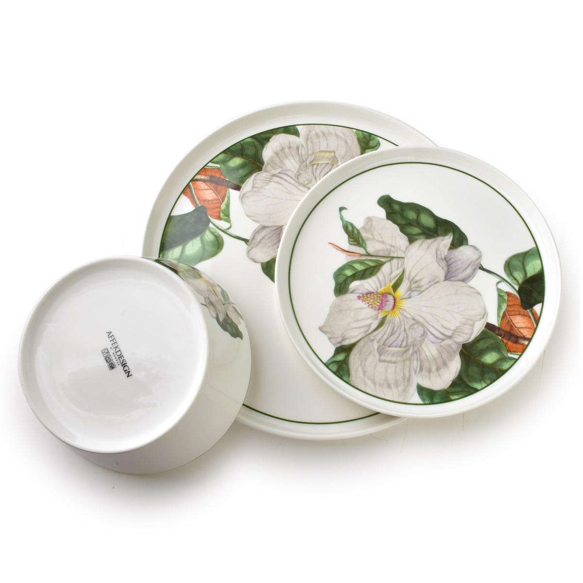 GESCHIRR-SET Lea Tree Weiß 18-tlg 26/21/15 cm Keramik - Weiß, Keramik (21/15/26cm) - Mondex