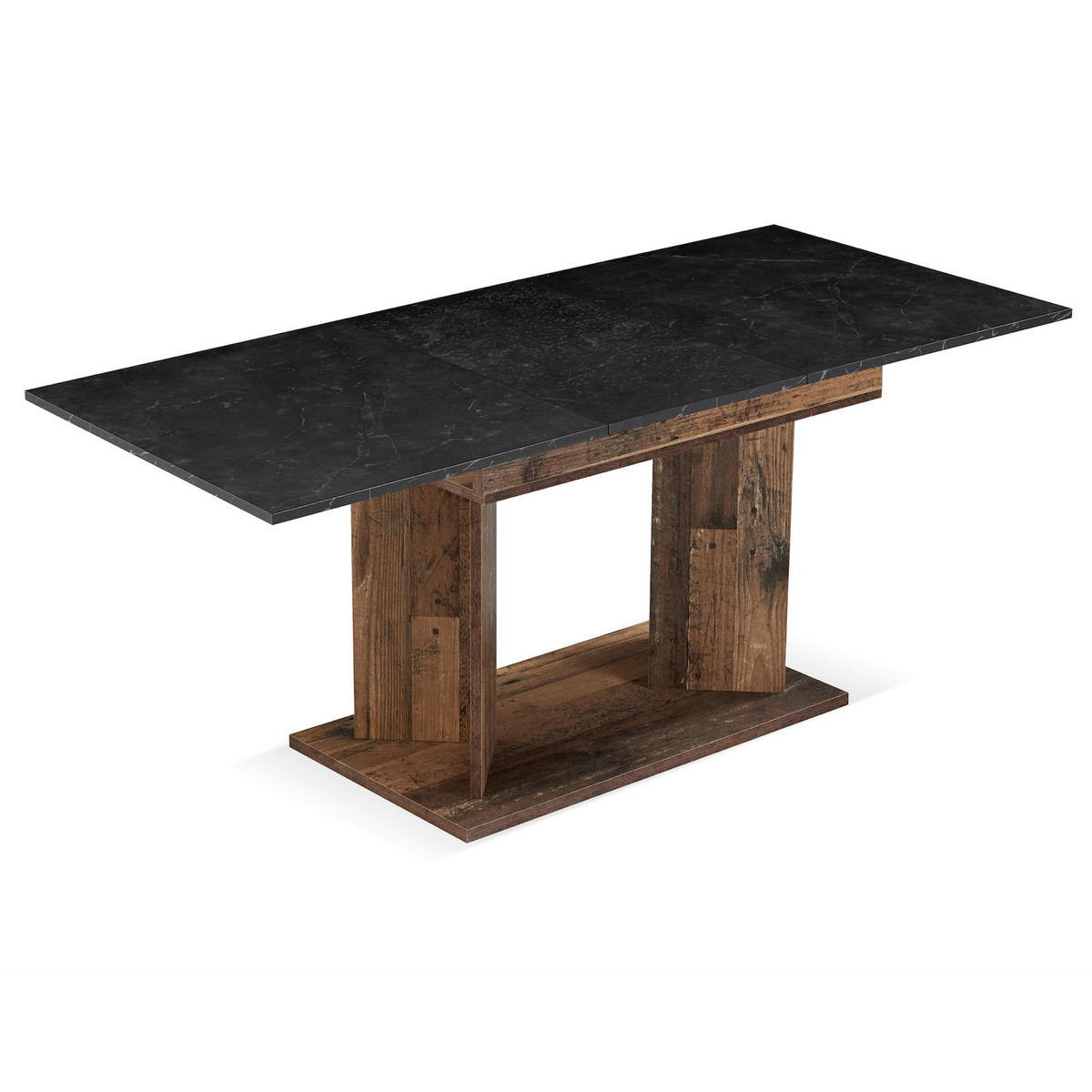 ESSTISCH VIVIAN 120-160/80/76 cm - Anthrazit/Sonoma Eiche, Holzwerkstoff (80/120/76cm) - B&D Home