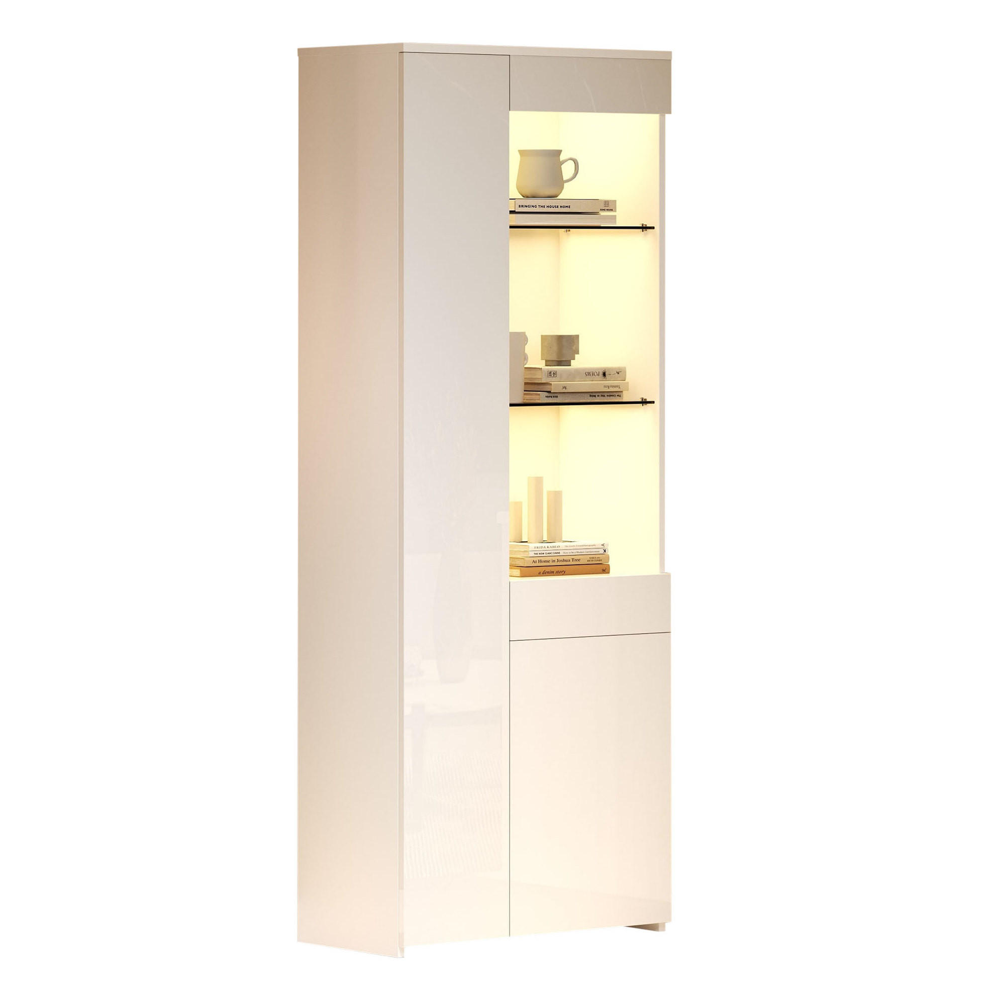 Okmyhome Vitrine Weiß 35x180x70 cm
