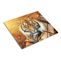 GLASPLATTE 60x52 cm Bengalischer Tiger - Braun, Glas (60/0.4/52cm) - TULUP