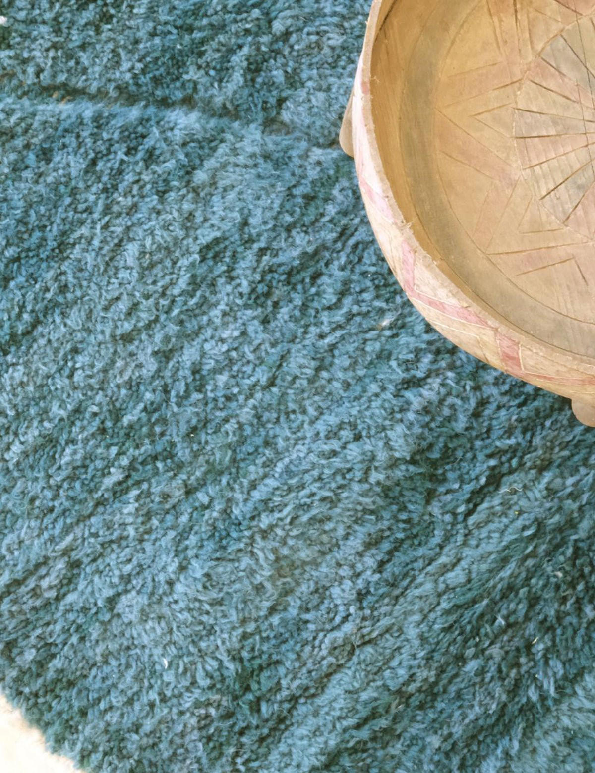 BERBERTEPPICH handgewebt aus Wolle 152x 256 cm - Blau, Naturmaterialien (152/256cm) - AFK Living