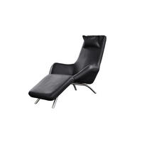 RELAXLIEGE CAVAL Schwarz Leder - Silberfarben/Schwarz, Leder/Metall (79/95/157cm) - KAWOLA