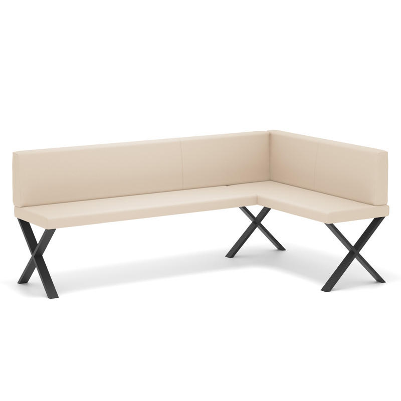 ECKBANK rechts VERO X Kunstleder glatt, 128/168 cm Beige - Beige, Kunststoff/Textil (128/168cm) - Idohome