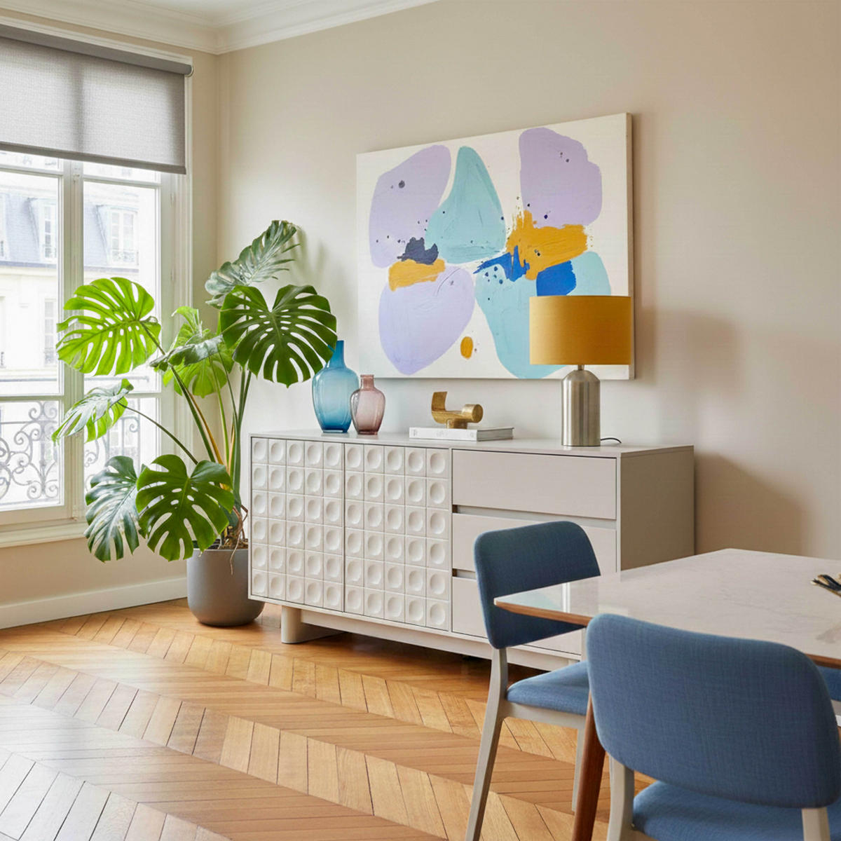 SIDEBOARD, Beigefarbe - Beige, Holz (40/78/160cm) - Oviala