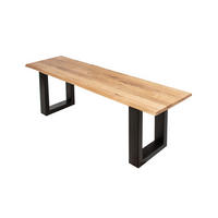 SITZBANK ENRICO - Beige/Schwarz, Holz/Metall (160/47/42cm) - SAM