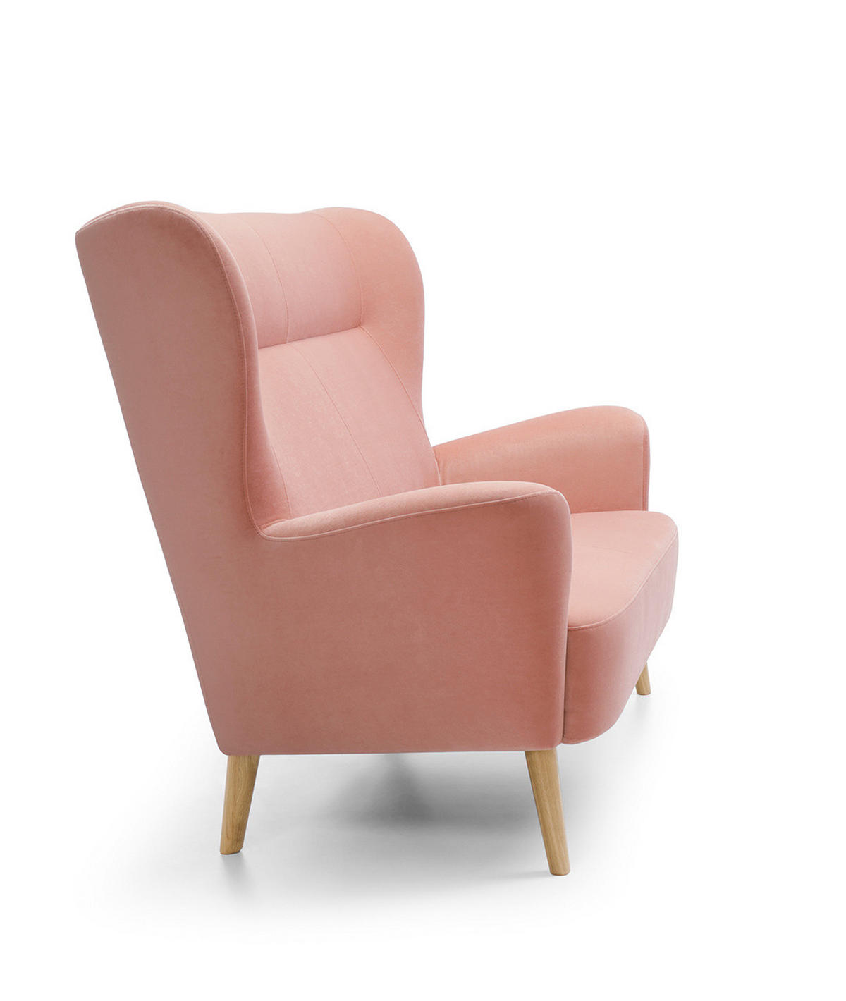 BETTSOFA RYZE Rosa Velours-Stoff - Rosa, Textil (93/110/144cm) - MASSENO